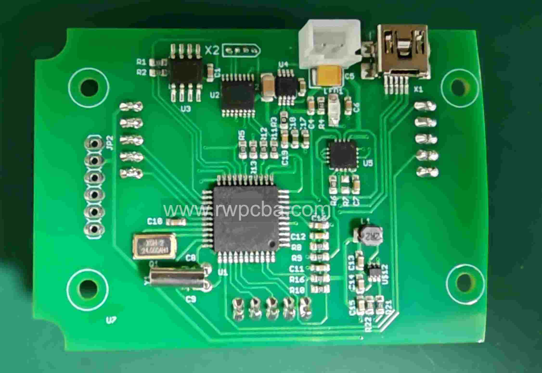 Electronic scale circuit board with components visible